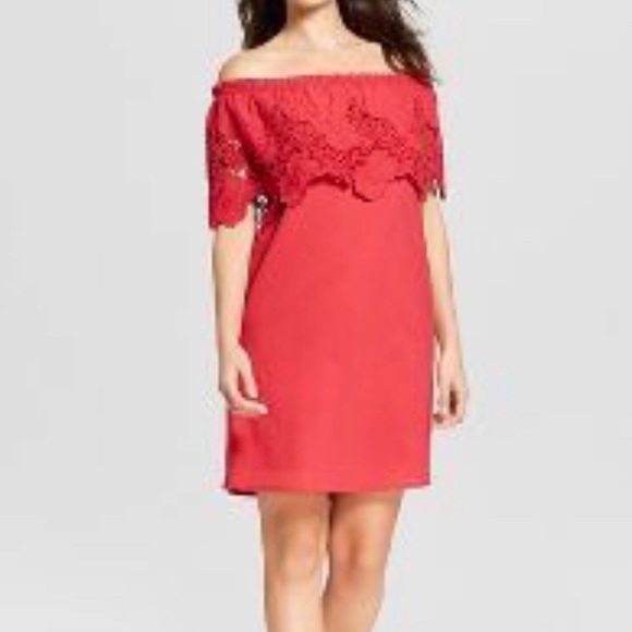Knox Rose Dresses & Skirts - Knox Rose Red off-Shoulder Dress